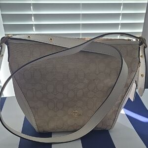 Coach Beige and Cream Crossbody Bag
